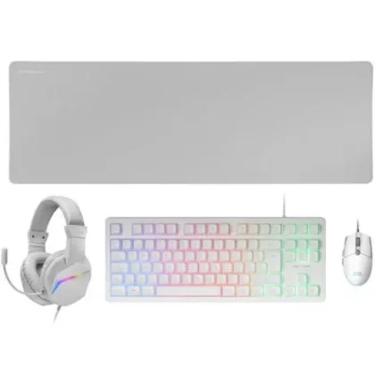 Pack Gaming Mars Gaming MCP-RGB3W/ RGB + Ratón Óptico + Alfombrilla Xxl + Auriculares