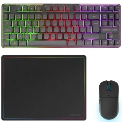 Pack Gaming Mars Gaming Mcpwtkl/ Inalámbrico + Ratón Inalámbrico + Alfombrilla