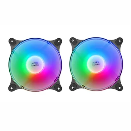 Mars Gaming Mfduo 12CM 2XFANRGB Ult-silent Black