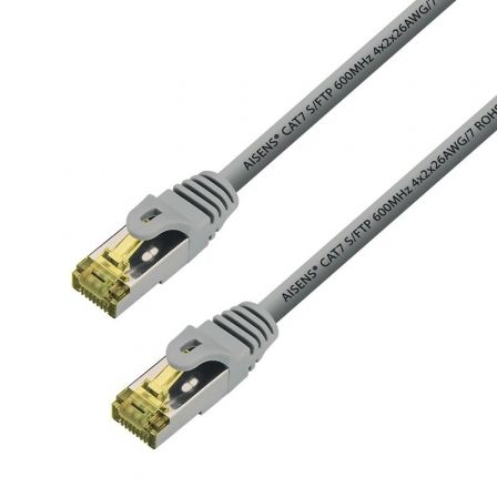 AISENS - CABLE DE RED LATIGUILLO RJ45 LSZH CAT.7 600 MHZ S/FTP PIMF AWG26, GRIS, 15M