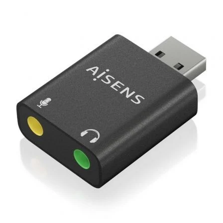 Aisens Tarjeta de Sonido A106-0768/ USB Macho - 2x Jack 3.5 Hembra