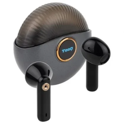 Auriculares TooQ Snail TQBWH-0060G con estuche de carga/ Autonomía 4h/ Grises y Negros – Bluetooth