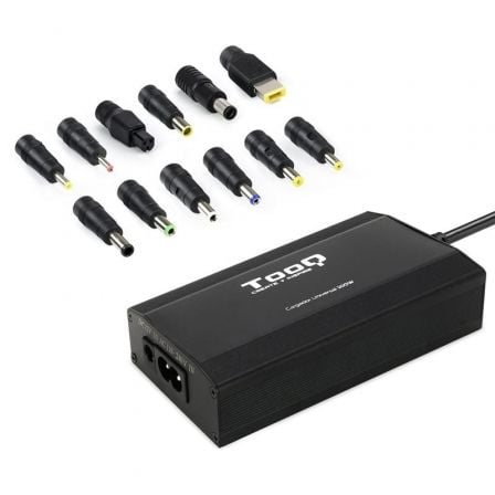 Cargador de Portátil TooQ TQLC-100BS01M/ 1xUSB/ 100W/ Manual/ 12 Conectores/ Voltaje 12-24V