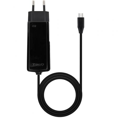 Cargador de Portátil GaN TooQ TQLC-USBCGAN45PD-C USB Tipo-C/ 45W/ Automático/ Voltaje 5-20V