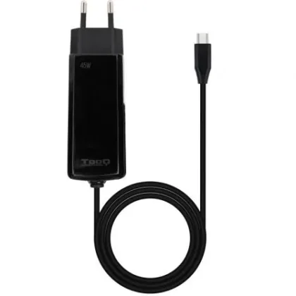 Cargador de GaN TooQ TQLC-USBCGAN45PD-C USB Tipo-C/ 45W/ Automático/ Voltaje 5-20V