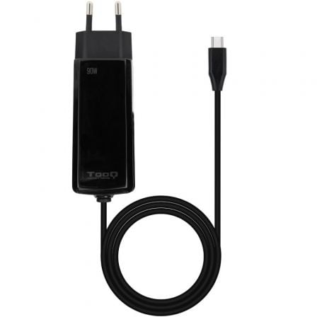 Cargador de Portátil GaN TooQ TQLC-USBCGAN90PD-C/ 1xUSB Tipo-C/ 90W/ Automático/ Voltaje 5-20V