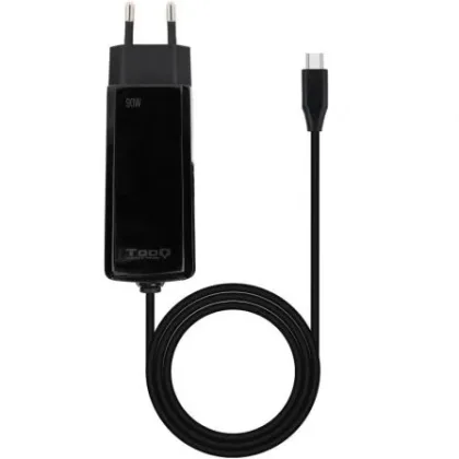 Cargador de GaN TooQ TQLC-USBCGAN90PD-C/ 1xUSB Tipo-C/ 90W/ Automático/ Voltaje 5-20V