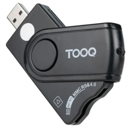 Lector de Dni, Tarjetas Inteligentes, SD y MICROSD TooQ TQR-3012B/ USB 2.0 Negro