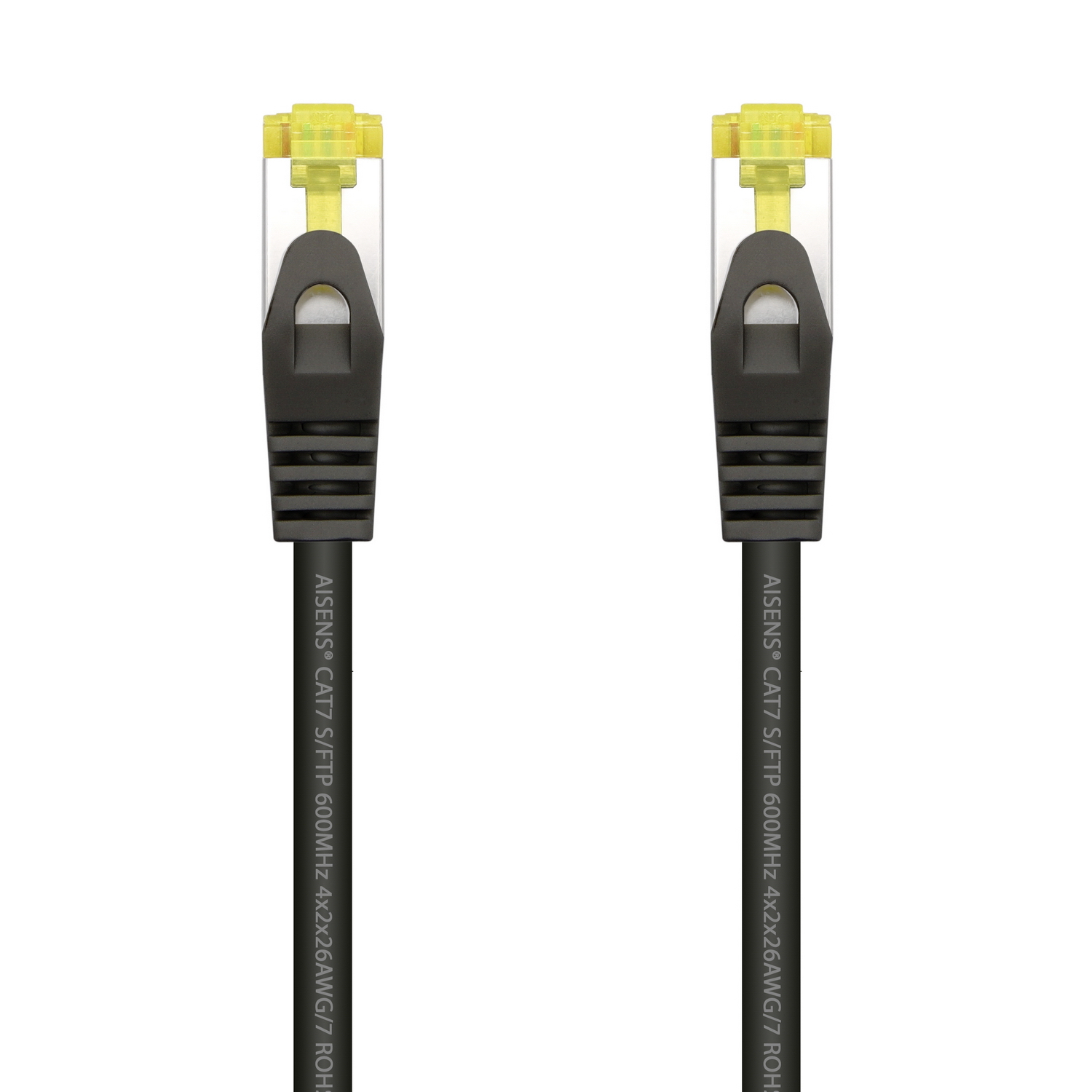 AISENS - CABLE DE RED LATIGUILLO RJ45 LSZH CAT.7 600 MHZ S/FTP PIMF AWG26, NEGRO, 25CM