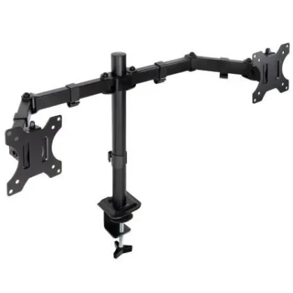 Soporte de Mesa para 2 Monitores TooQ DB1802TN-B/ Giratorio/ Inclinable/ hasta 8kg