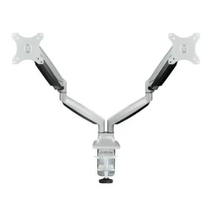 Soporte de Mesa para 2 Monitores TooQ DB3132TNR-S/ Giratorio/ Inclinable/ hasta 9kg