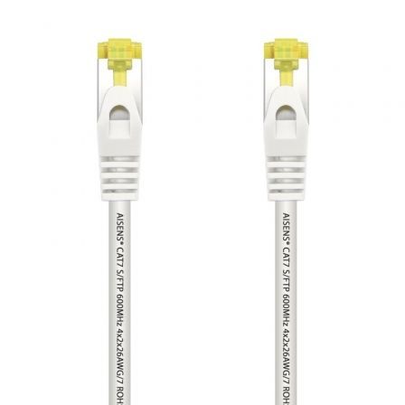 AISENS - CABLE DE RED LATIGUILLO RJ45 LSZH CAT.7 600 MHZ S/FTP PIMF AWG26, BLANCO, 0.5M