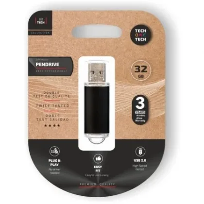 Pendrive 32GB Tech One Tech Basic USB 2.0 Negro
