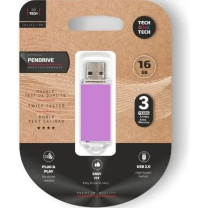 Pendrive 16GB Tech One Tech Basic USB 2.0 Púrpura