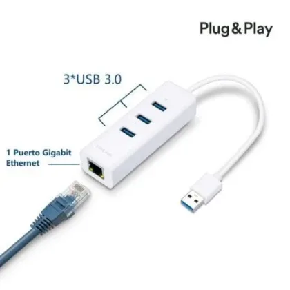 TP-LINK Hub USB 3.0 UE330/ 3xUSB/ 1xRJ45 Blanco