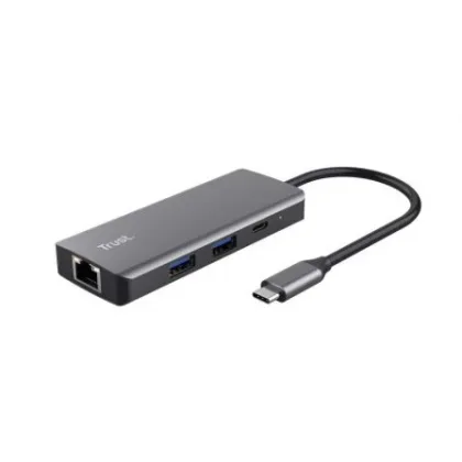 Trust Docking USB Tipo-C Dalyx/ 2xUSB/ 2xUSB Tipo-C/ 1xHDMI 4K/ 1xRJ45 Gris