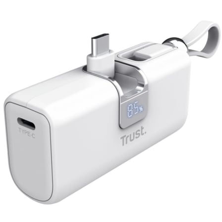 Powerbank 5000mAh Trust Pacto 26105/ 18W/ Blanca