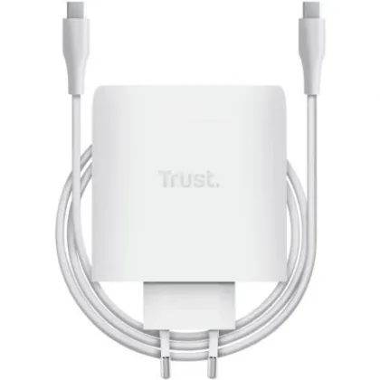 Trust de Pared GaN Maxo 100W/ 2xUSB Tipo-C/ Incluye Cable USB Tipo-C/ 100W