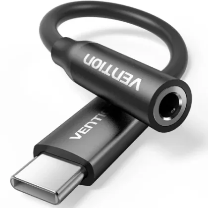 Vention Audio Biiba/ Jack 3.5 Hembra - USB Tipo-C Macho/ 10cm Negro