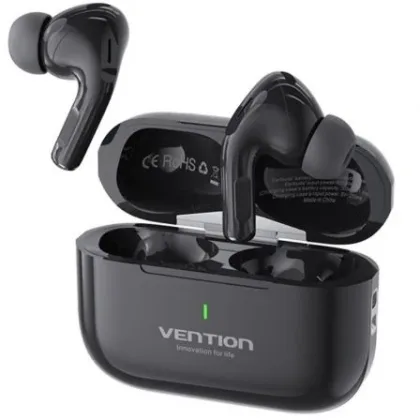 Vention Echo Lite E11 con estuche de carga/ Autonomía 6h/ Negros – Bluetooth