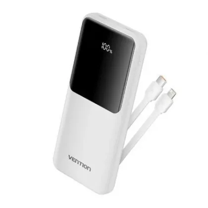 Vention Powerbank 10000mAh FHOW0/ 22.5W/ Blanca/ Incluye USB Tipo-C y Lightning