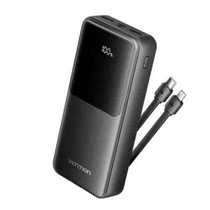 Vention Powerbank 20000mAh FHPB0/ 22.5W/ Negra/ Incluye USB Tipo-C y Lightning