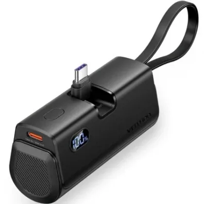Vention Powerbank 4800mAh FHQB0/ 22.5W/ Negra/ Incluye USB Tipo-C y Lightning