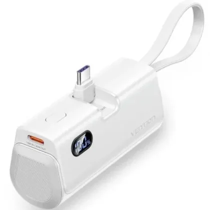 Vention Powerbank 4800mAh FHQW0/ 22.5W/ Blanca/ Incluye USB Tipo-C y Lightning