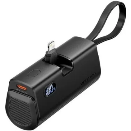 Vention Powerbank 4800mAh FHRB0/ 22.5W/ Negra/ Incluye USB Tipo-C y Lightning