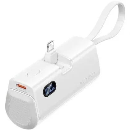 Vention Powerbank 4800mAh FHRW0/ 22.5W/ Blanca/ Incluye USB Tipo-C y Lightning
