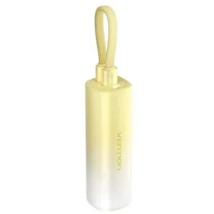Vention Powerbank 5000mAh FHWY0/ 20W/ Amarilla/ Incluye USB Tipo-C y Lightning