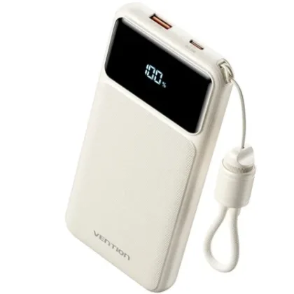 Vention Powerbank 10000mAh XGYW0-39-TY/ 22.5W/ Blanca/ Incluye USB Tipo-C
