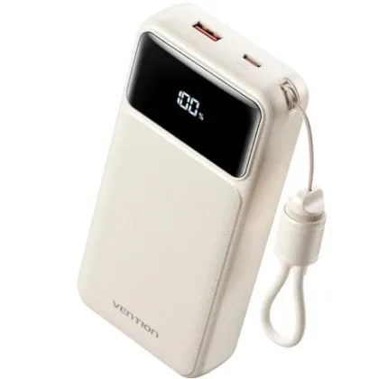 Vention Powerbank 20000mAh XGYW0-40-TY/ 22.5W/ Blanca/ Incluye USB Tipo-C