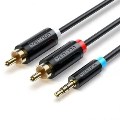 Vention Estéreo Bclbh/ Jack 3.5 Macho - 2x Rca Macho/ 2m Negro