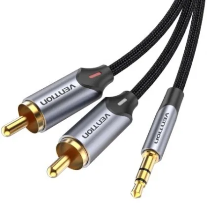 Vention Audio Bcnbg/ 2x Rca Macho - Jack 3.5 Macho/ 1.5m Gris