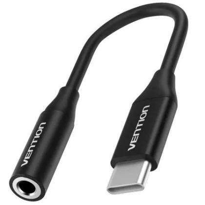 Vention Conversor Bihba/ Jack 3.5 Hembra - USB Tipo-C Macho/ 10cm Negro