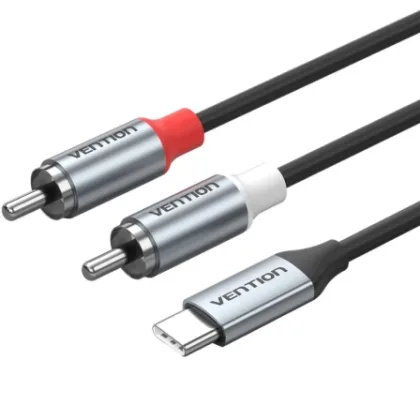 Vention Estéreo Bikhf/ USB Tipo-C Macho - 2x Rca Macho/ 1m Gris