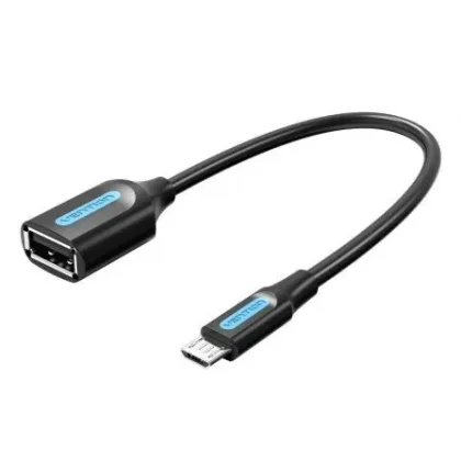 Vention USB 2.0 Ccubb/ MicroUSB Macho - USB Hembra/ 480Mbps/ 15cm Negro