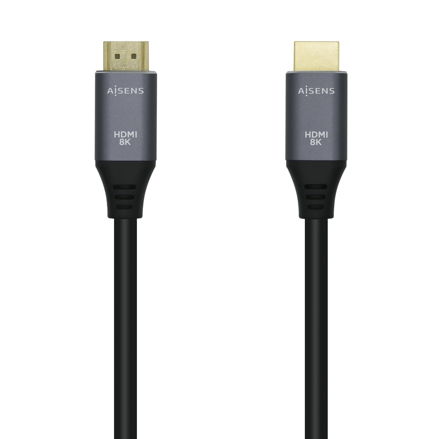AISENS - CABLE HDMI V2.1 ULTRA ALTA VELOCIDAD / HEC 8K@60HZ 48GBPS, A/M-A/M, GRIS/NEGRO, 3.0M