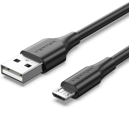 Cable USB 2.0 Vention CTIBG/ USB Macho - MicroUSB Macho/ Hasta 60W/ 480Mbps/ 1.5m/ Negro