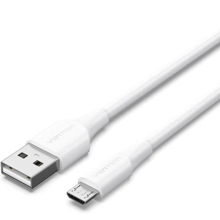 Cable USB 2.0 Vention CTIWH/ USB Macho - MicroUSB Macho/ 480Mbps/ 2m/ Blanco