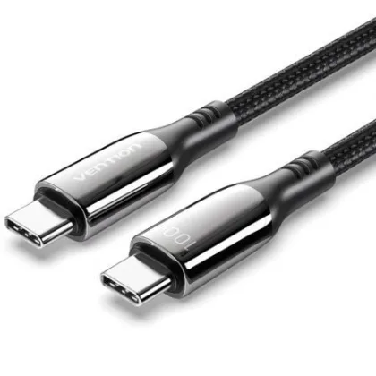 Vention USB 2.0 Tipo-C 5A 100W Ctkbav/ USB Tipo-C Macho - USB Tipo-C Macho/ Hasta 100W/… Negro