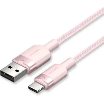 Vention USB 2.0 Tipo-C Ctnpf/ USB Tipo-C Macho - USB Macho/ Hasta 60W/ 480Mbps/ 1m Rosa
