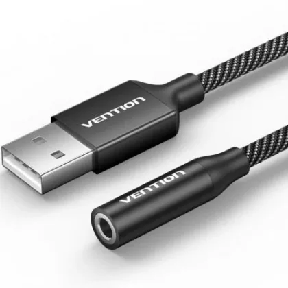 Vention Conversor Cvebc/ Jack 3.5 Hembra - USB Macho/ 1m Gris