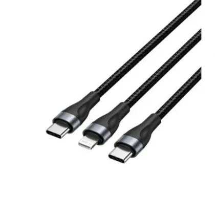 Vention USB Tipo-C H17BAV/ USB Tipo-C Macho - Lightning Macho/ USB Tipo-C Macho/ 60W/… Negro