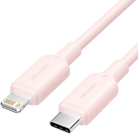 Vention USB 2.0 Tipo-C Lightning Lakph/ USB Tipo-C Macho - Lightning Macho/ Hasta 27W/… Rosa
