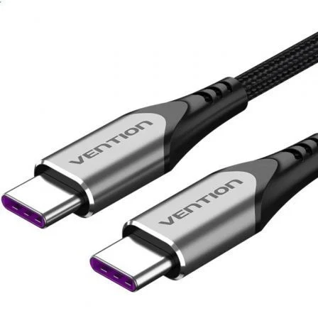 Vention USB 2.0 Tipo-C Taehg/ USB Tipo-C Macho - USB Tipo-C Macho/ Hasta 100W/ 480Mbps/ 1.5m Gris
