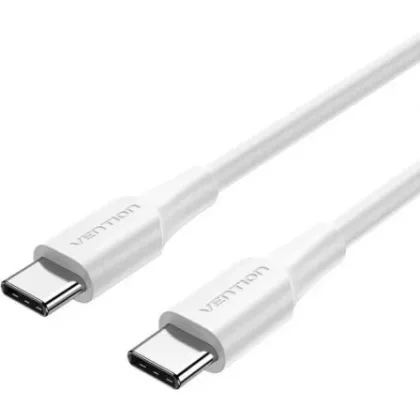 Vention USB 2.0 Tipo-C 3A Trcwf/ USB Tipo-C Macho - USB Tipo-C Macho/ Hasta 60W/ 480Mbps/ 1m Blanco