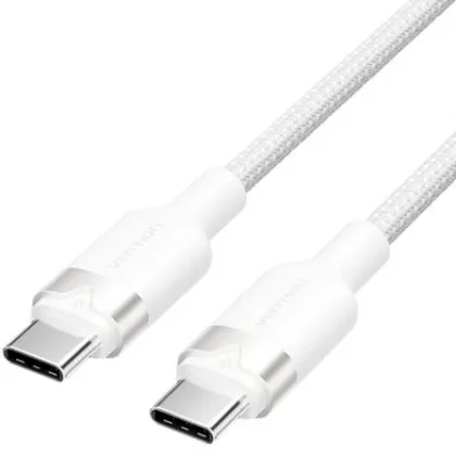 Vention USB 2.0 Tipo-C 3A Trdwf/ USB Tipo-C Macho - USB Tipo-C Macho/ Hasta 60W/ 480Mbps/ 1m Blanco