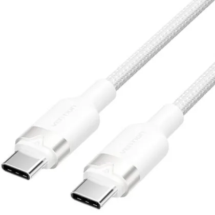 Vention USB 2.0 Tipo-C 3A Trdwh/ USB Tipo-C Macho - USB Tipo-C Macho/ Hasta 60W/ 480Mbps/ 2m Blanco